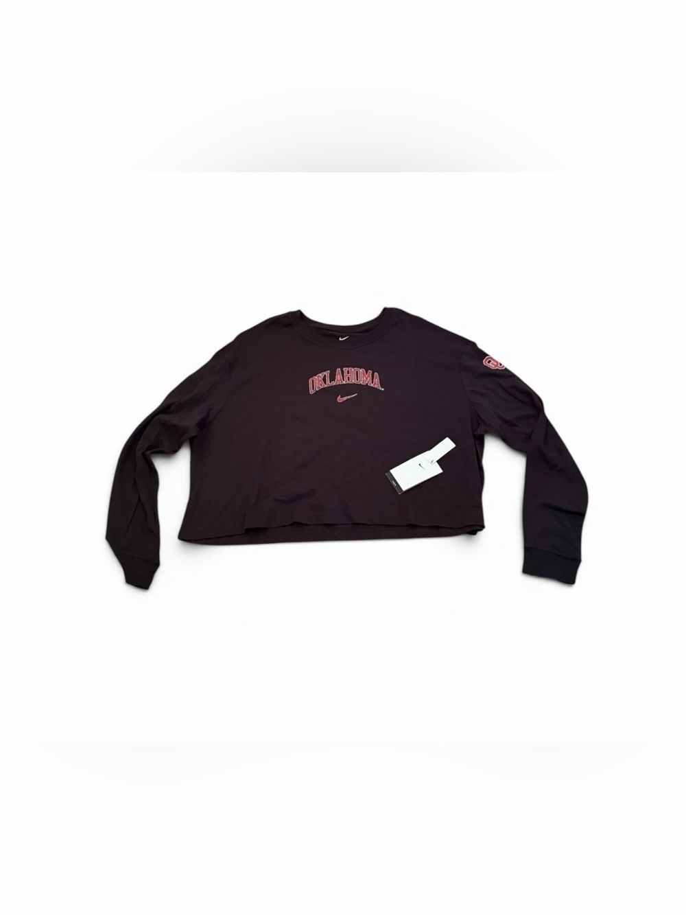 Oklahoma Sooners Nike Womenās Crop Long Sleeve Shirt XXLā 2XL